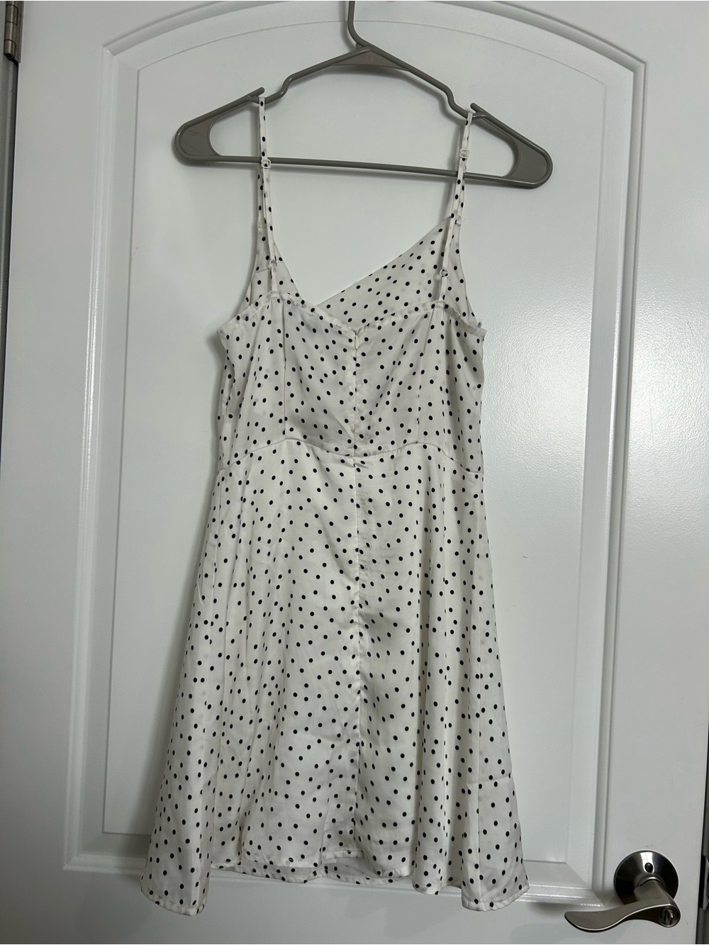 Lulu’s White Polka Dot Mini Dress size S 90s chic retro spring preppy graduation - Picture 3 of 15
